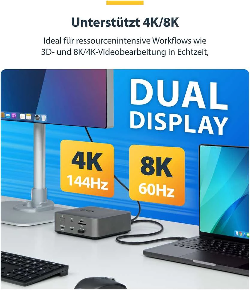 Kabelis USB StarTech Thunderbolt - USB-C 1 m Juodas (TBLT5MM1M240W)