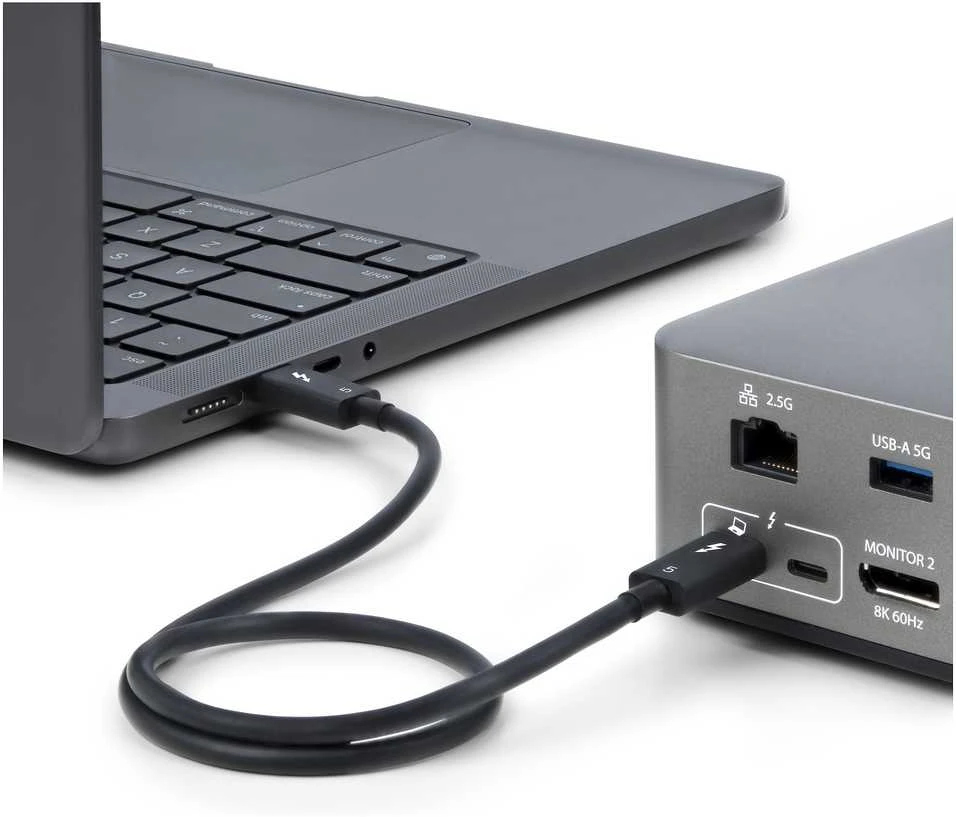 Kabelis USB StarTech Thunderbolt - USB-C 1 m Juodas (TBLT5MM1M240W)