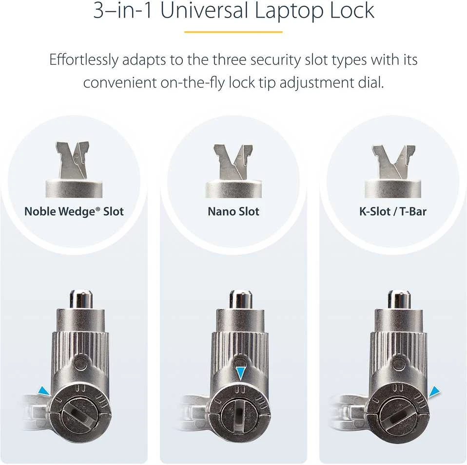 StarTech apsauginis kabelis 2 m (UNIVK-LAPTOP-LOCK)