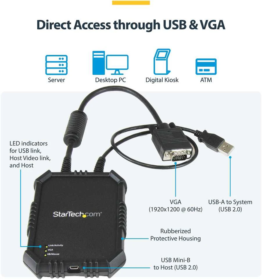 StarTech StarTech nešiojamasis kompiuteris Į SERVERĮ KVM KONSOLE / CRASH CART ADAPTER IN jungiklis