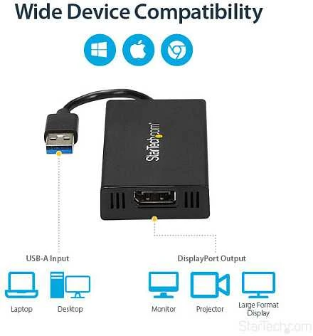 USB adapteris StarTech USB - DisplayPort Juodas (USB32DP4K)