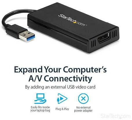 USB adapteris StarTech USB - DisplayPort Juodas (USB32DP4K)