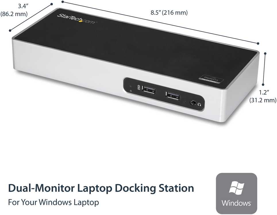 „StarTech Dual Monitorius Dock“ USB stotis / replikatorius (DK30ADD)