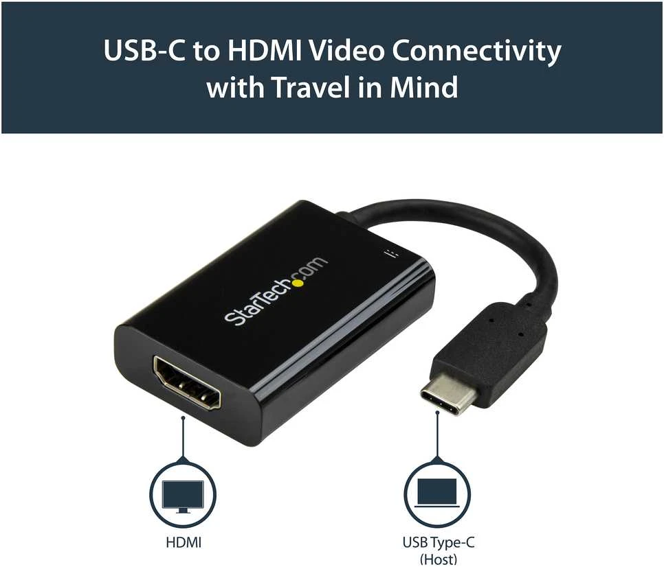 Adapteris AV StarTech CDP2HDUCP USB-C - HDMI + USB-C Juodas (CDP2HDUCP)