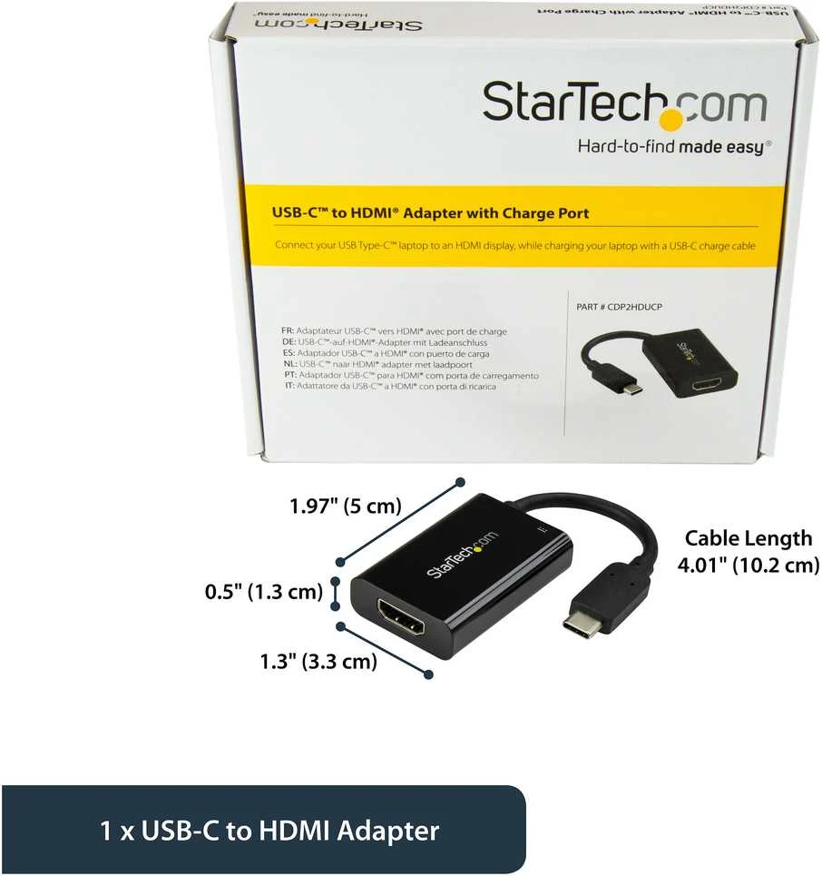 Adapteris AV StarTech CDP2HDUCP USB-C - HDMI + USB-C Juodas (CDP2HDUCP)