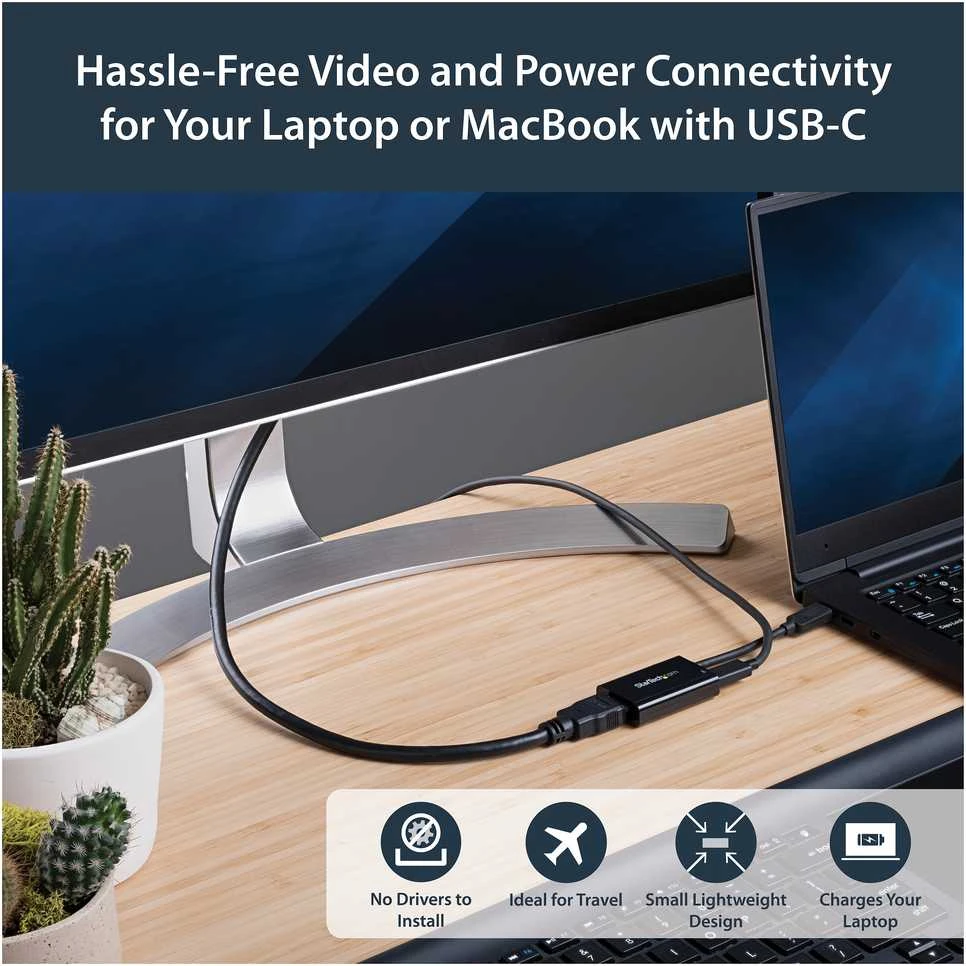 Adapteris AV StarTech CDP2HDUCP USB-C - HDMI + USB-C Juodas (CDP2HDUCP)