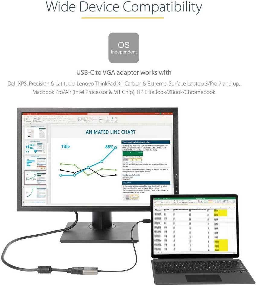 Adapteris USB StarTech USB-A - VGA Pilka (CDP2VGAEC)