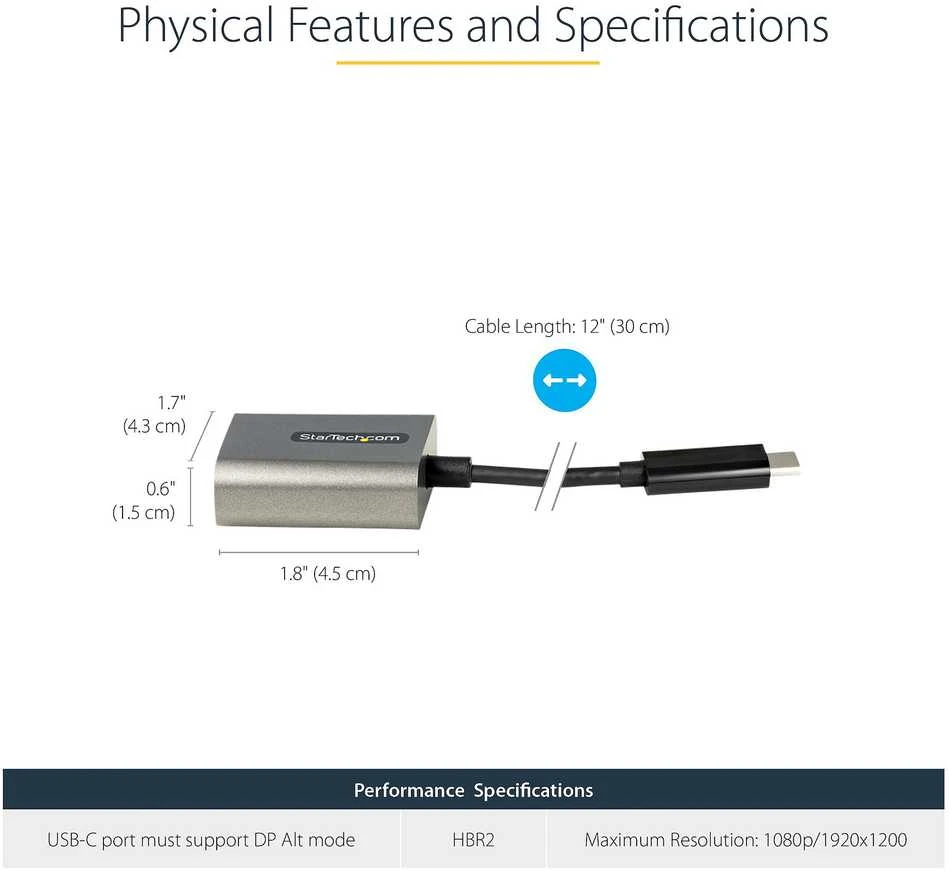 Adapteris USB StarTech USB-A - VGA Pilka (CDP2VGAEC)