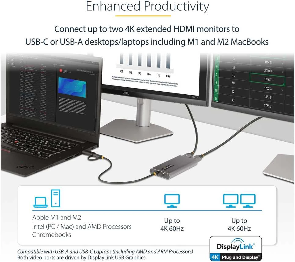 StarTech USB-C TO DUAL-HDMI ADAPTER /.