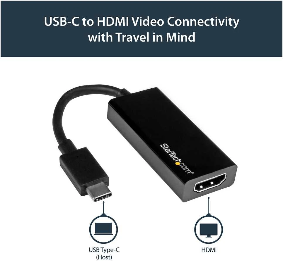 StarTech.com CDP2HD USB ekrano adapteris 3840 x 2160 pikseliai Juoda
