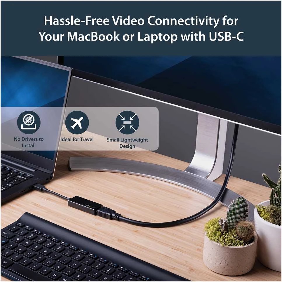 StarTech.com CDP2HD USB ekrano adapteris 3840 x 2160 pikseliai Juoda