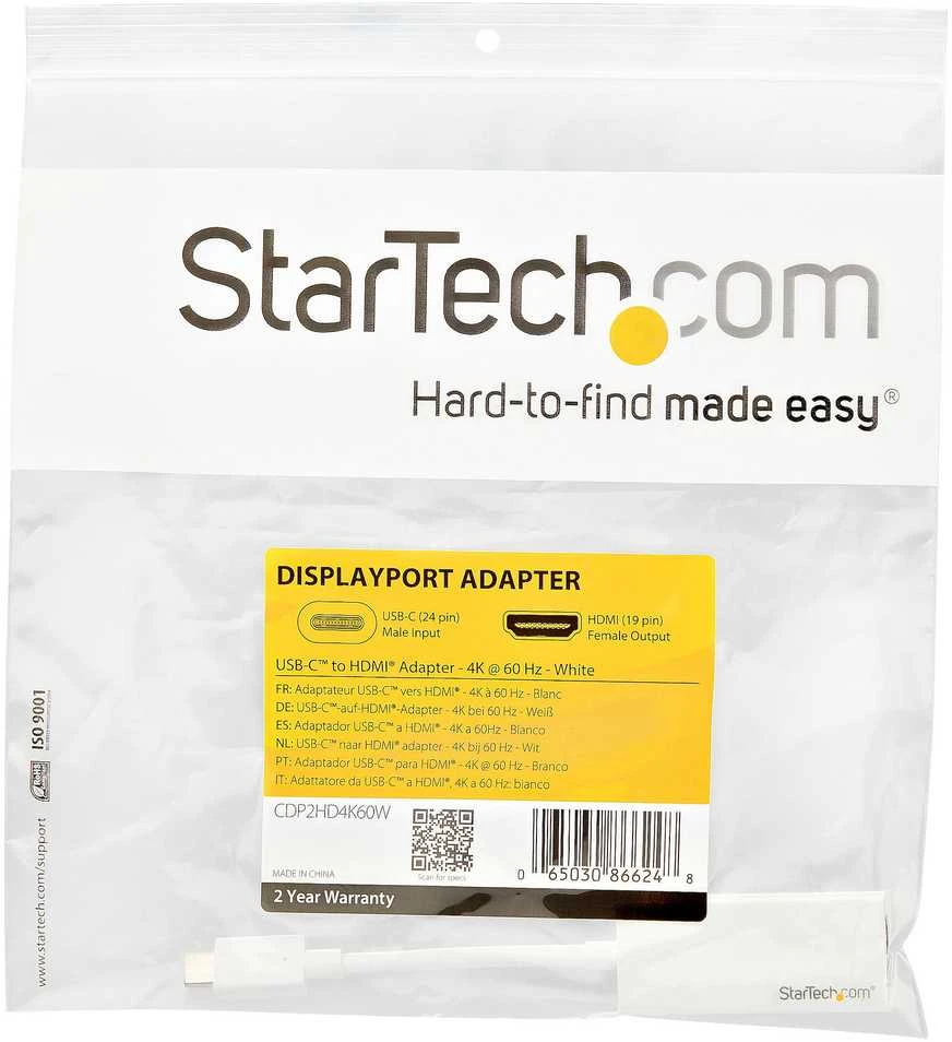 USB adapteris StarTech USB-C – HDMI Baltas (CDP2HD4K60W)