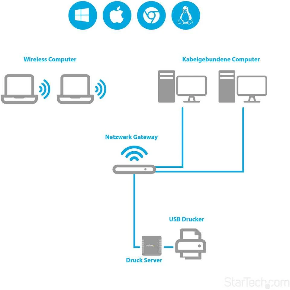 Spausdinimo serveris StarTech LPR Print Server (PM1115U2)
