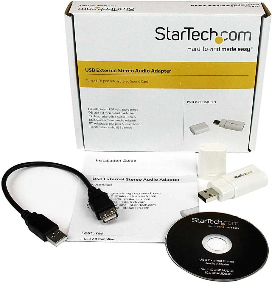 USB adapteris StarTech USB-A - 3,5 mm lizdas, baltas (ICUSBAUDIO)
