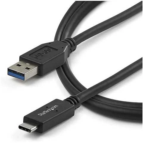 USB kabelis StarTech USB-A - USB-C 1 m Juodas (USB31AC1M)