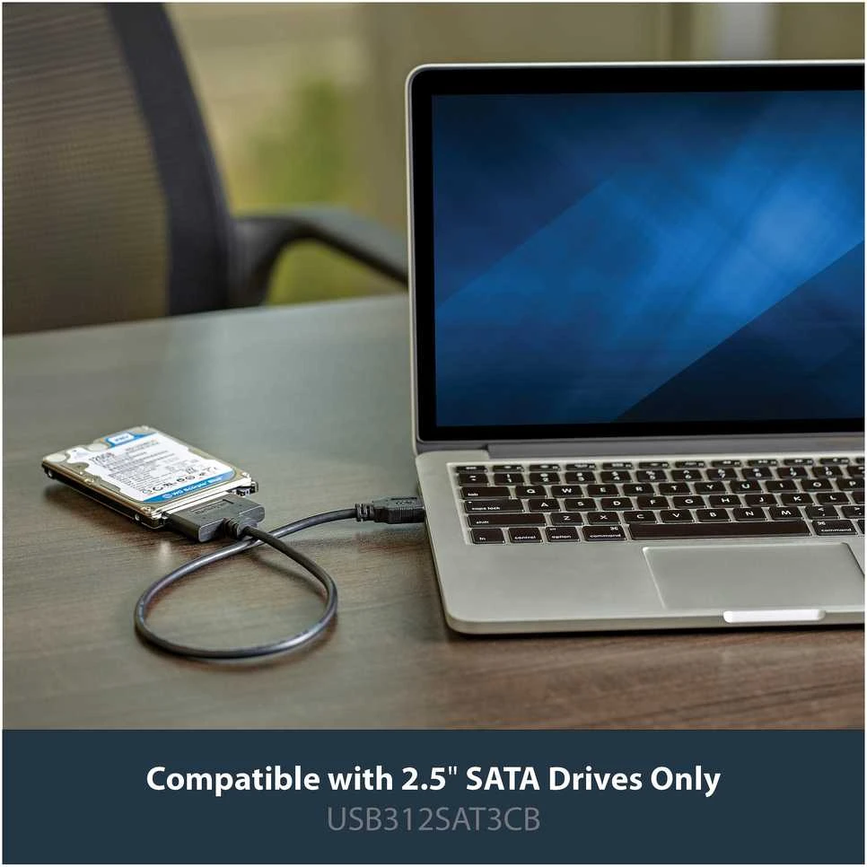 StarTech.com USB312SAT3CB kabelių sąsaja / invertavimo adapteris USB 3.1 A SATA 7+15 pin Juoda