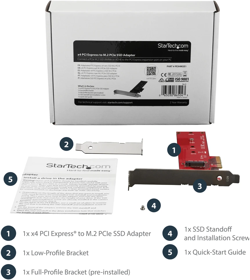 Kontroler StarTech PCIe 3.0 x4 - M.2 PCIe NVMe (PEX4M2E1)