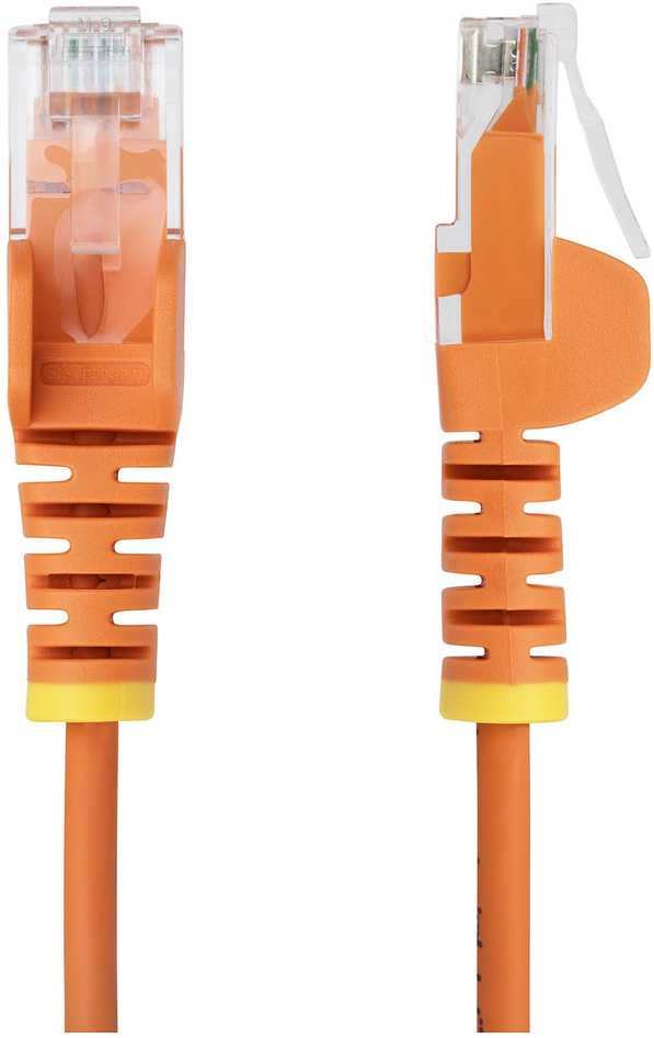 Oranžinis „StarTech.com“ 1,5 m oranžinis plonas CAT6 Ethernet kabelis, be užsegimo, 28AWG, LSZH - patch kabelis - RJ-45 (M) iki RJ-45 (M) - 1,5 m - 3,6 mm - UTP - CAT 5/5e/6 - IEEE 802.3bt - be užsegimo - be užsegimo - oranžinis