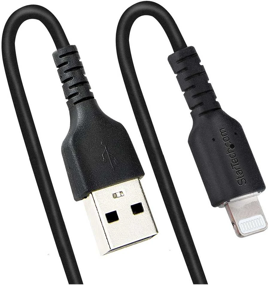 Kabelis USB StarTech USB-A - Lightning 1 m Juodas (RUSB2ALT1MBC)