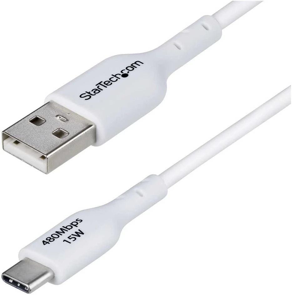 „StarTech“ USB-A į USB-C kabelis, 1 m, Baltas/Įkroviklio laidas, USB 2.0 duomenų perdavimas