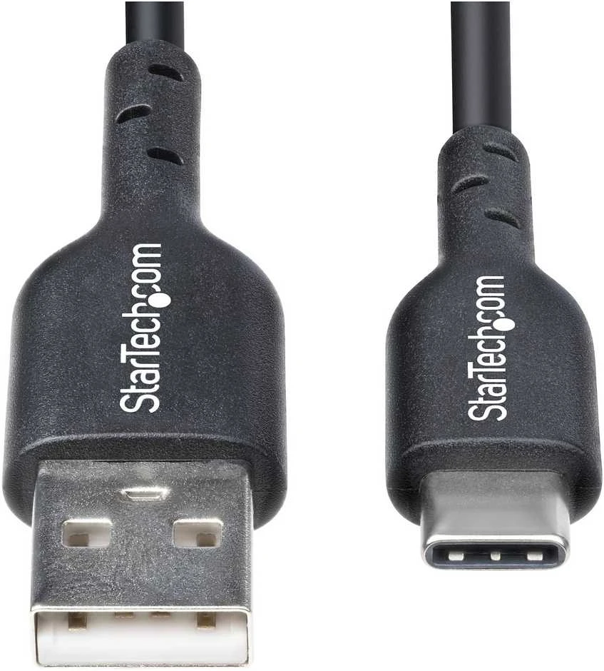 „StarTech“ 1 m USB-A į USB-C kabelė, juoda/laidas, USB 2.0 duomenų perdavimas