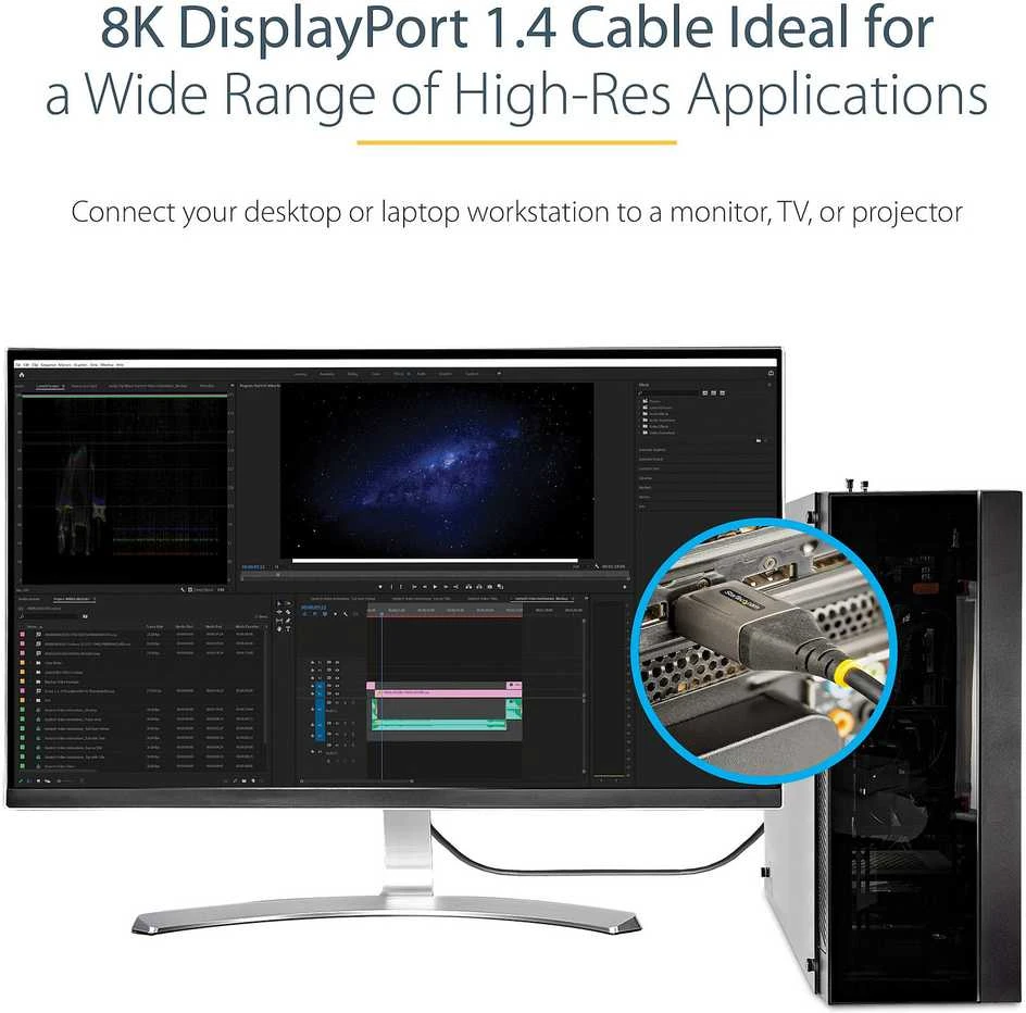 Kabelis StarTech DisplayPort – DisplayPort 1m pjūklas (DP14VMM1M)