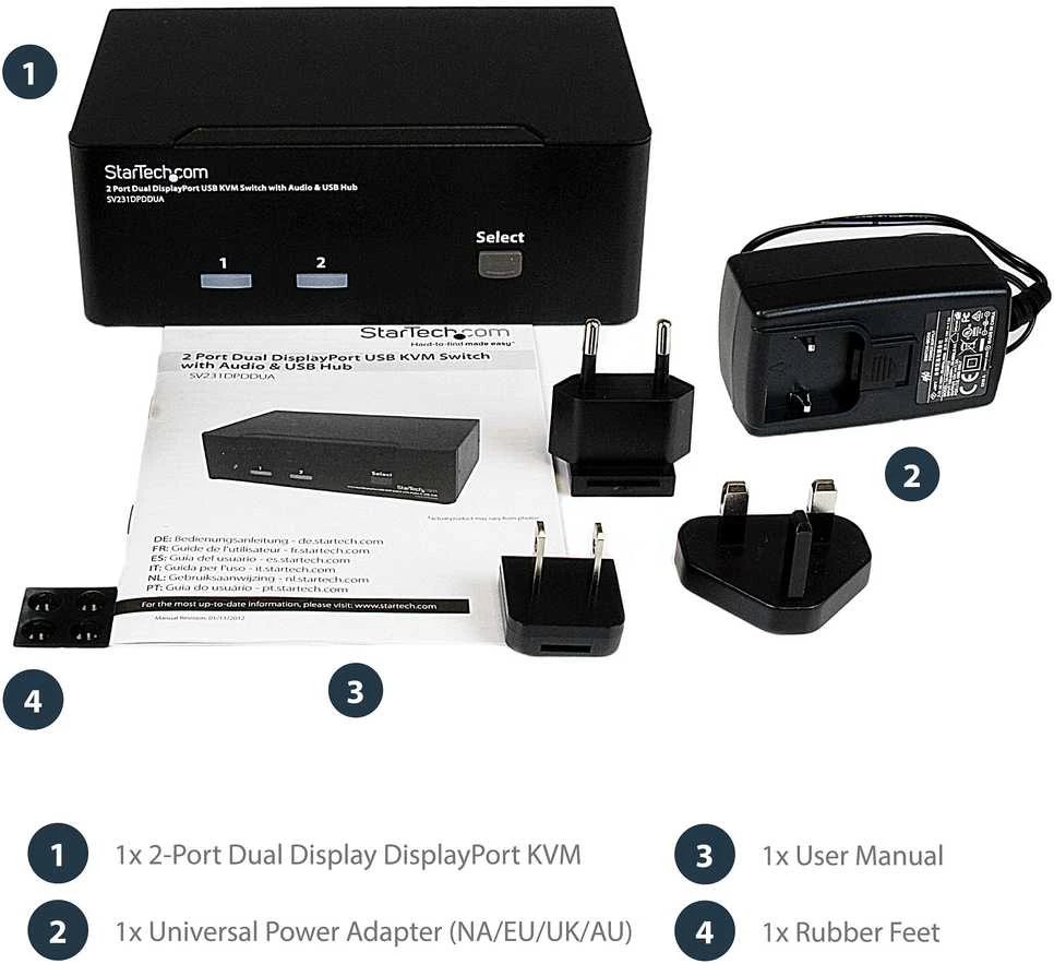 StarTech.com SV231DPDDUA KVM jungiklis Juoda