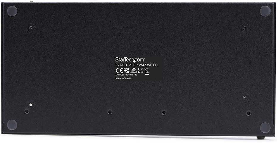 Przełącznik StarTech StarTech.com 2-Port Dual-Monitorius DisplayPort KVM Switch with Dual View Video Matrix, 4K 60Hz, 4x USB Hub Ports, Hotkey Switching, DP 1.2 Matrix KVM, TAA Compliant, 3840 x 2160 pikselių, 4K Ultra HD, 36 W, Juodas
