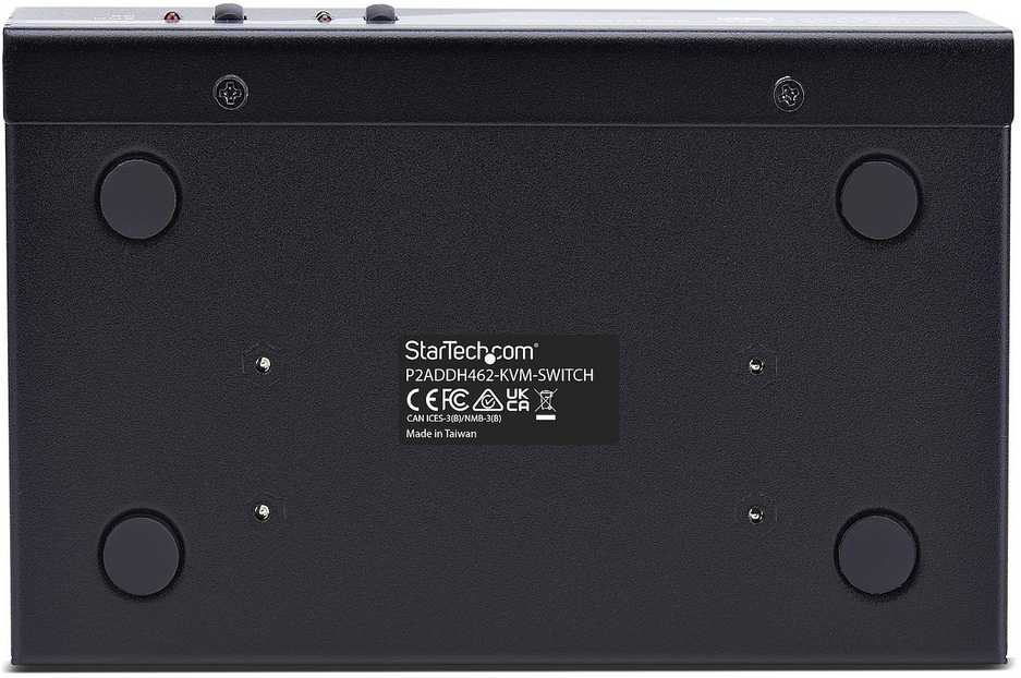 Przełącznik StarTech StarTech.com P2ADDH462-KVM-SWITCH, 3840 x 2160 pikselių, 4K Ultra HD, 36 W, Juodas