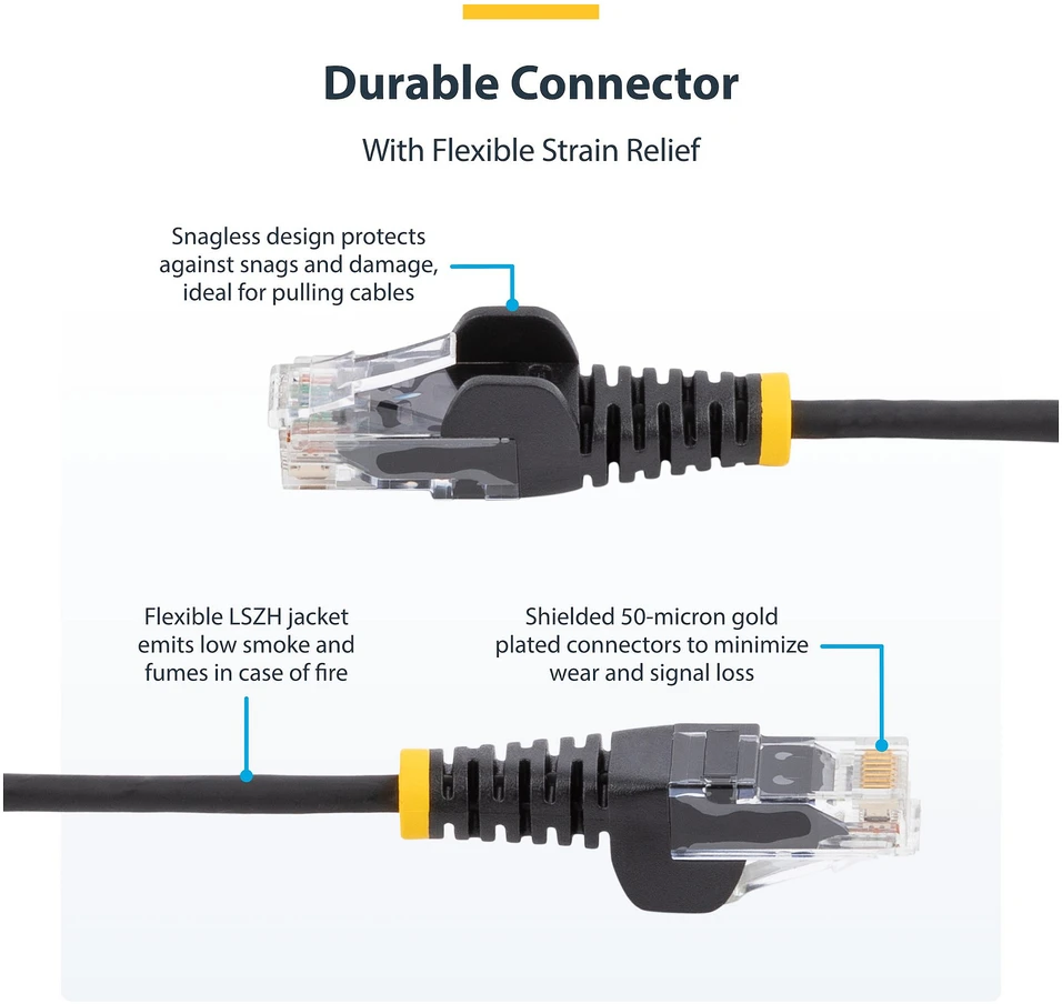 StarTech Slim Patch Cat6 UTP 25 cm Juodas (N6PAT25CMBKS)