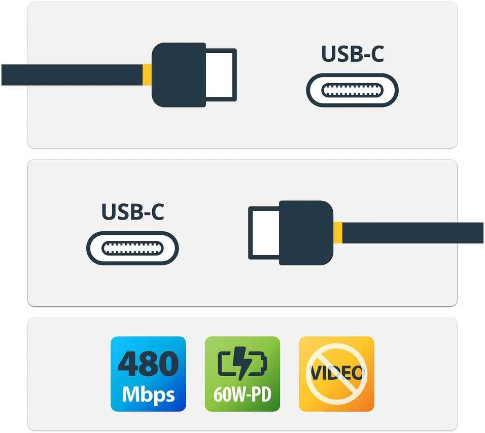 USB kabelis StarTech USB-C - USB-C 2 m juodas (USB2CC2MNC)