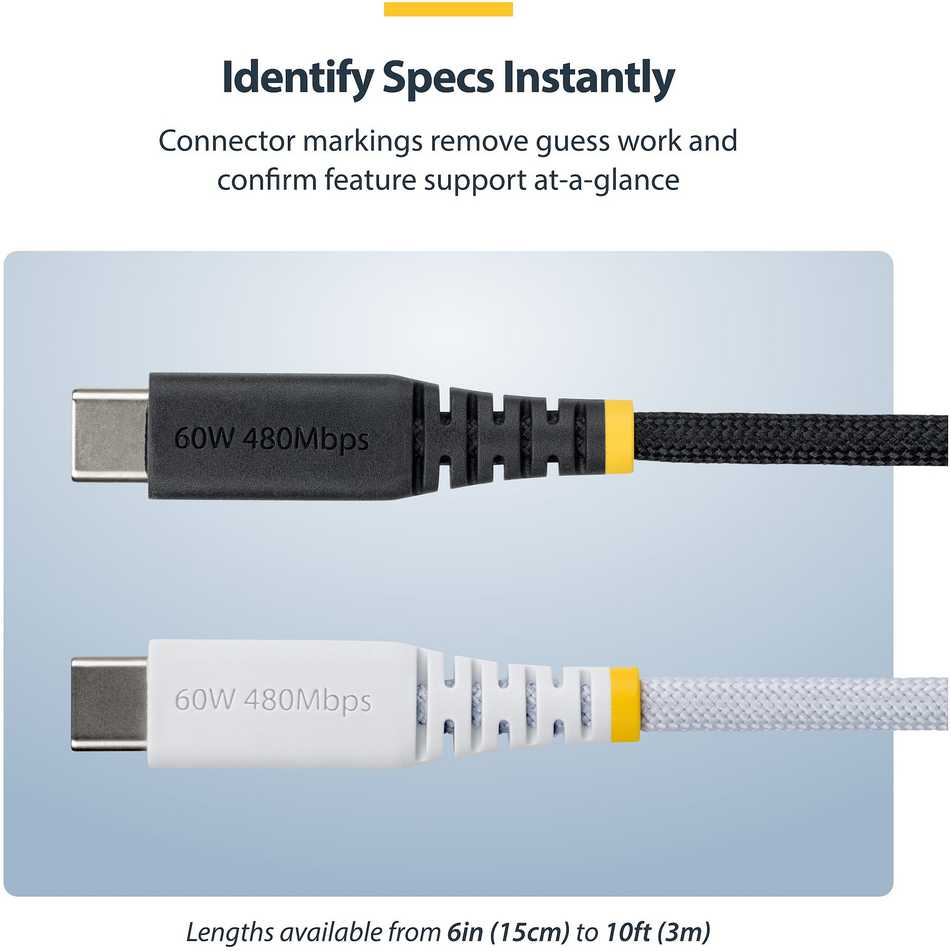 Kabelis USB StarTech 30 cm USB-C USB 2.0 60 W Juodas (USB2CC30CMNCBR)