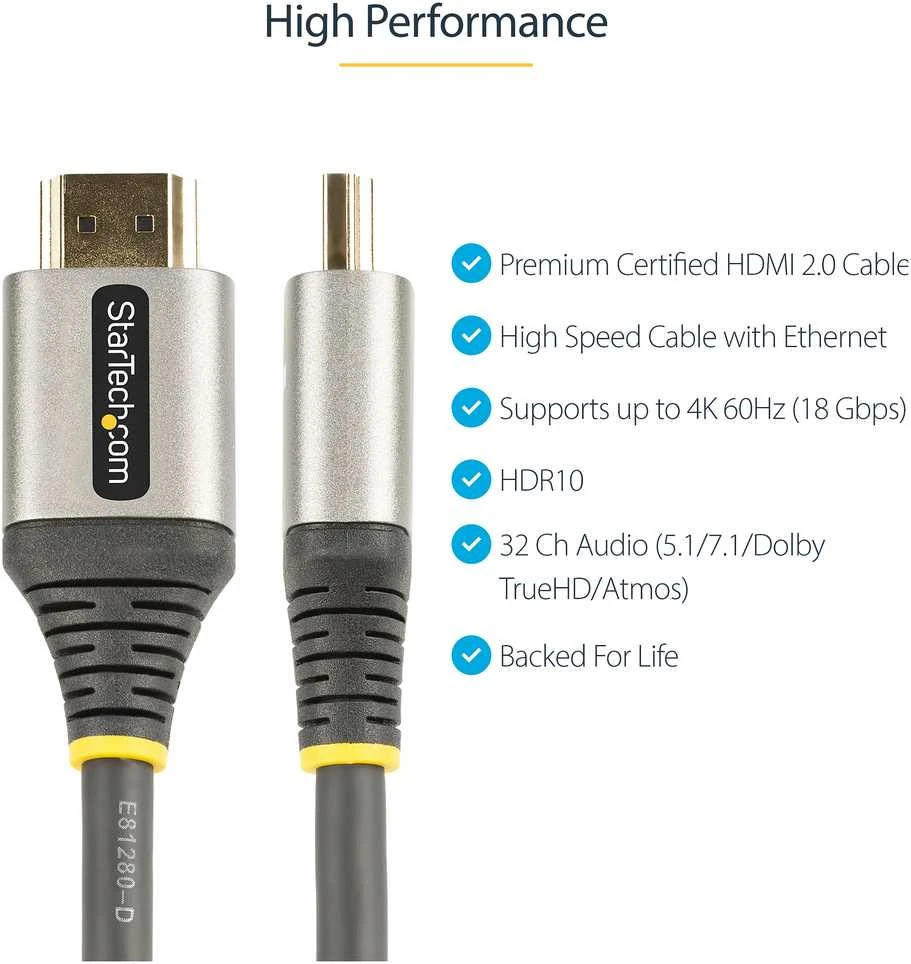 Kabelis StarTech HDMI - HDMI 3m pilka (HDMMV3M)