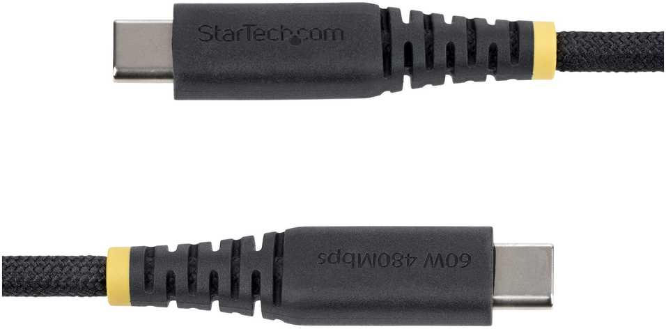 Kabelis USB StarTech 3 m USB-C do USB-C USB 2.0 60 W 3 A Wytrzymały Juodas (USB2CC3MNCBR)