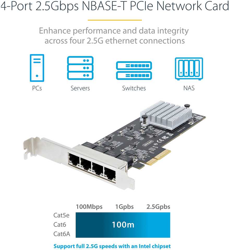 StarTech PR42GI-NETWORK-CARD/4-PORT 2.5G PCIE NETWORK CARD
