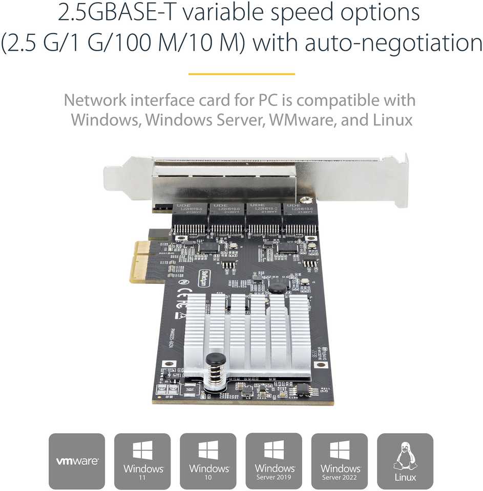 StarTech PR42GI-NETWORK-CARD/4-PORT 2.5G PCIE NETWORK CARD
