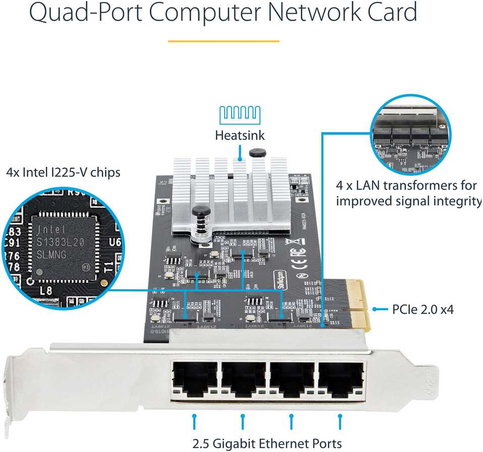 StarTech PR42GI-NETWORK-CARD/4-PORT 2.5G PCIE NETWORK CARD