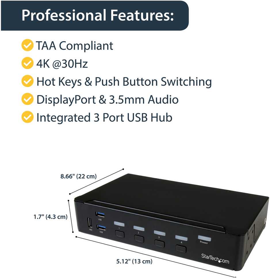 StarTech SV431DPU3A2 jungiklis