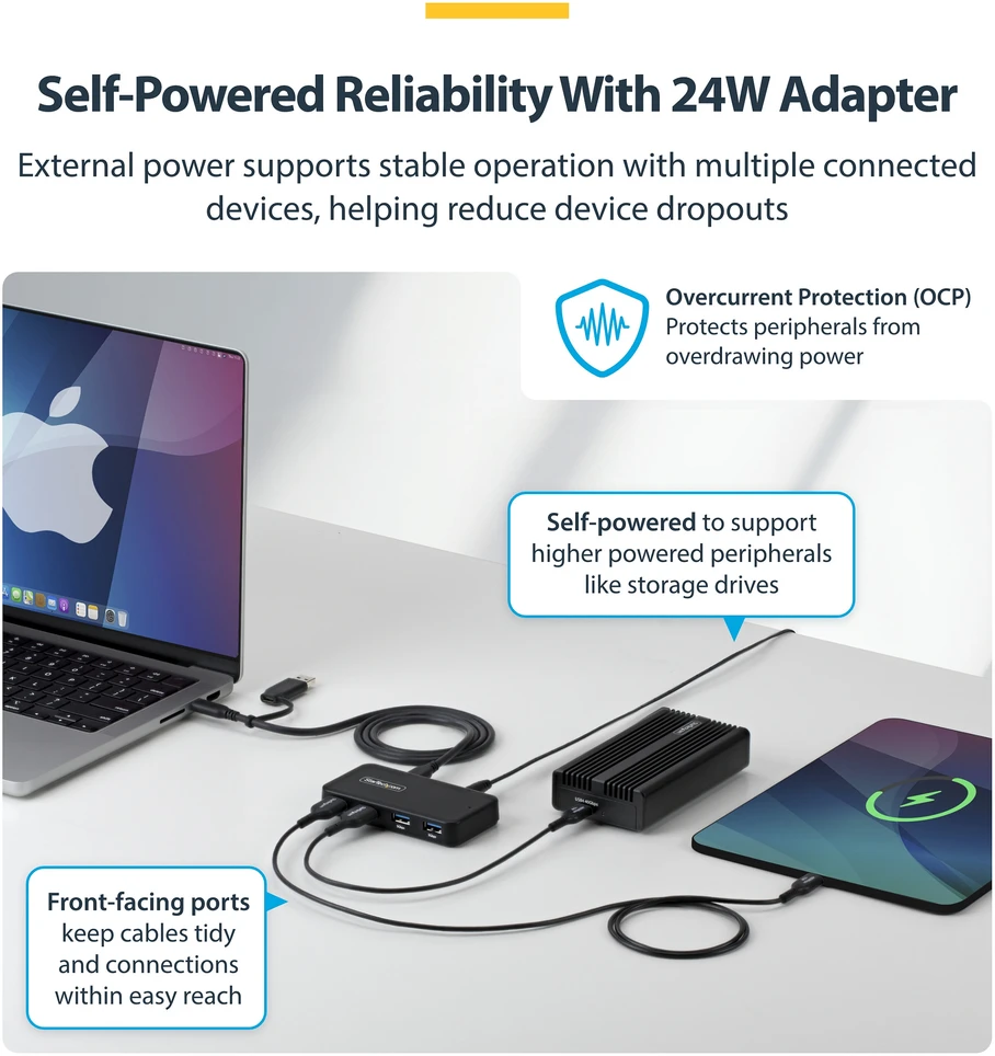 StarTech USB-A Hub 4 prievadai juodi
