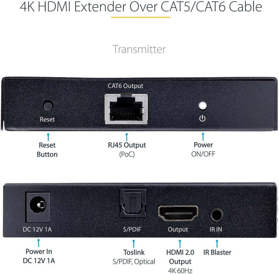 Seagate StarTech 4K HDMI ilgintuvo adapteris CAT5 / CAT6 kabelis