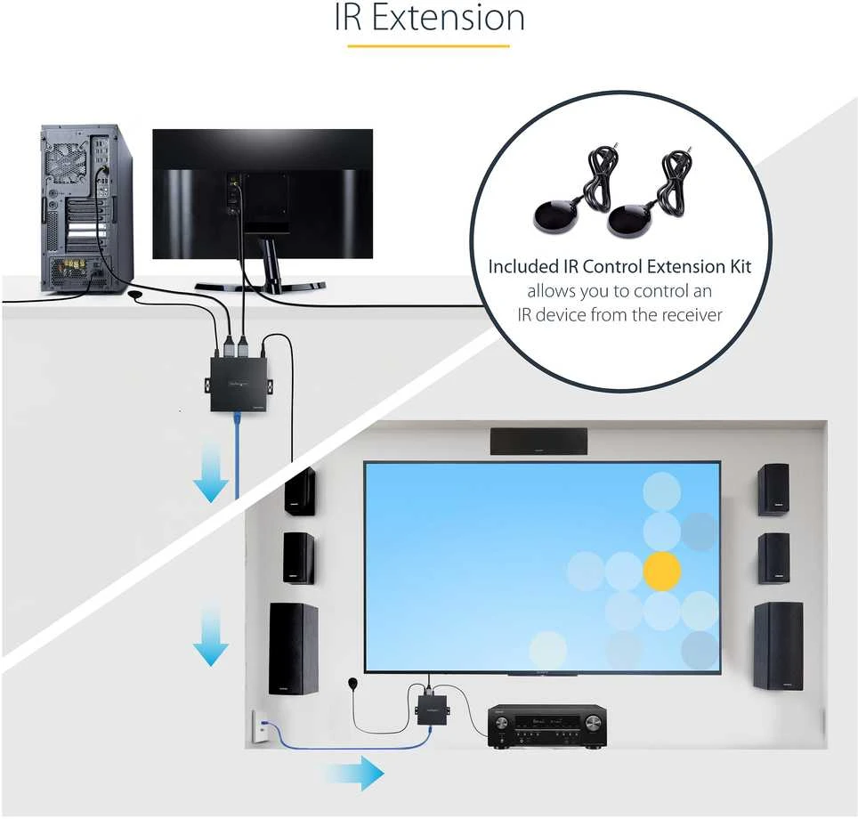 Seagate StarTech 4K HDMI ilgintuvo adapteris CAT5 / CAT6 kabelis