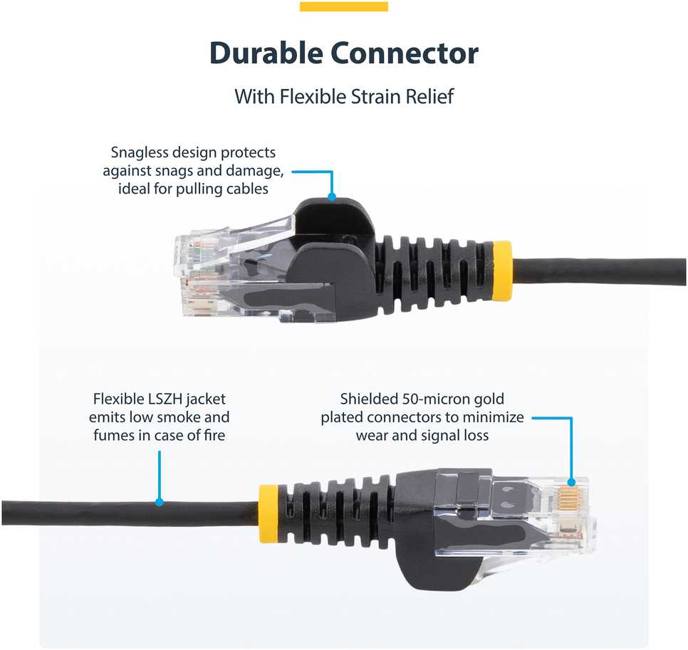 StarTech 7M Juodas SLIM CAT6 CABLE