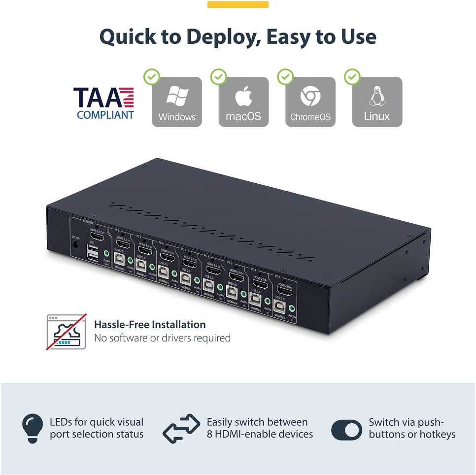 Przełącznik StarTech 8-PORT HDMI KVM SWITCH