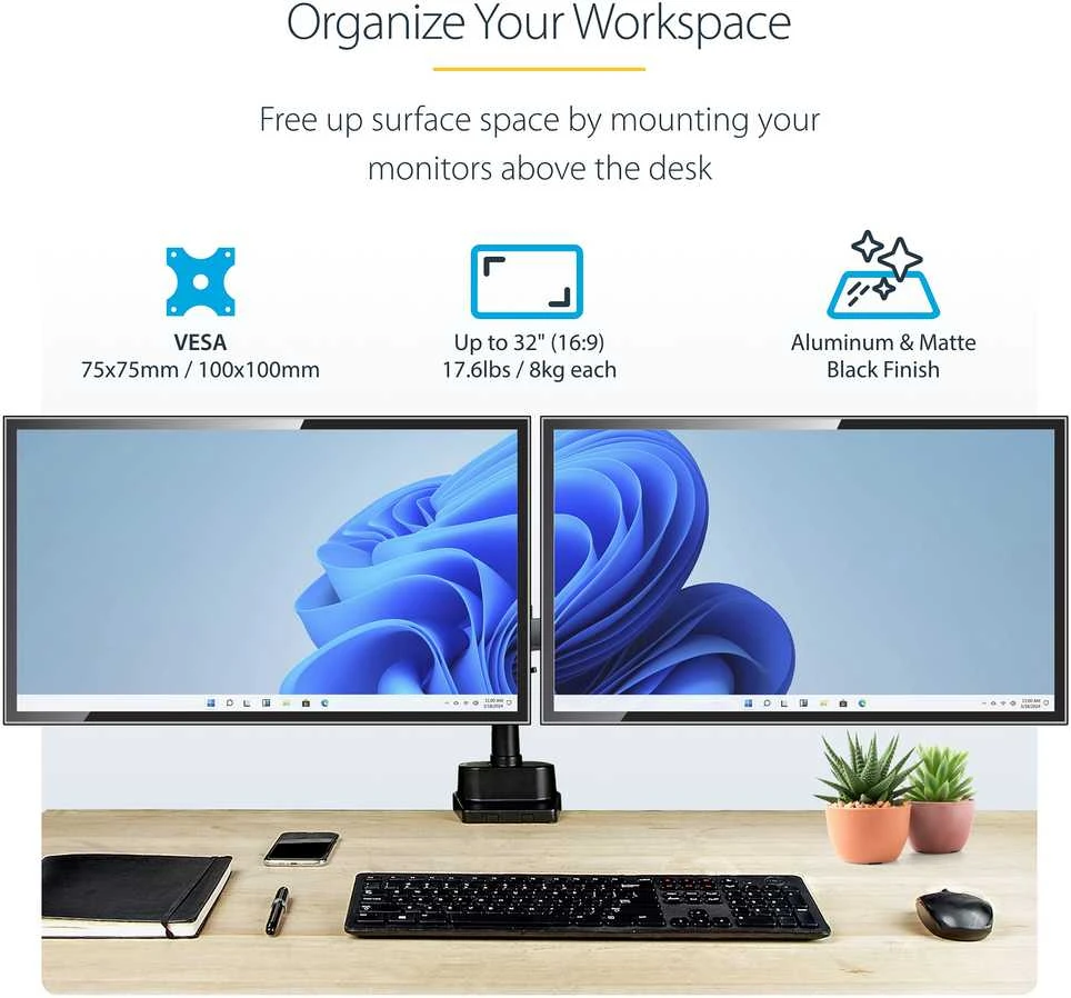 StarTech Darbastalio laikiklis 2 monitoriams iki 32 "(ARMDUALPIVOT)