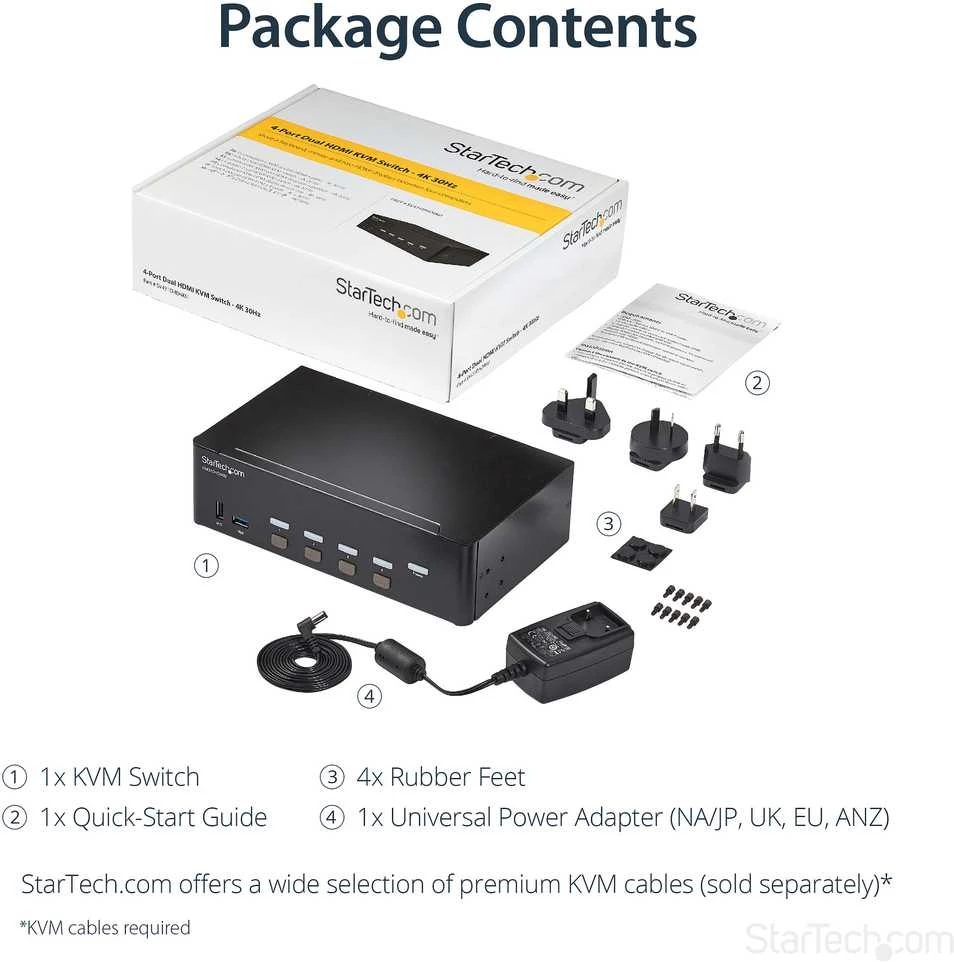 Jungiklis StarTech StarTech HDMI KVM 4K30 DUAL DISPLAY/. IN