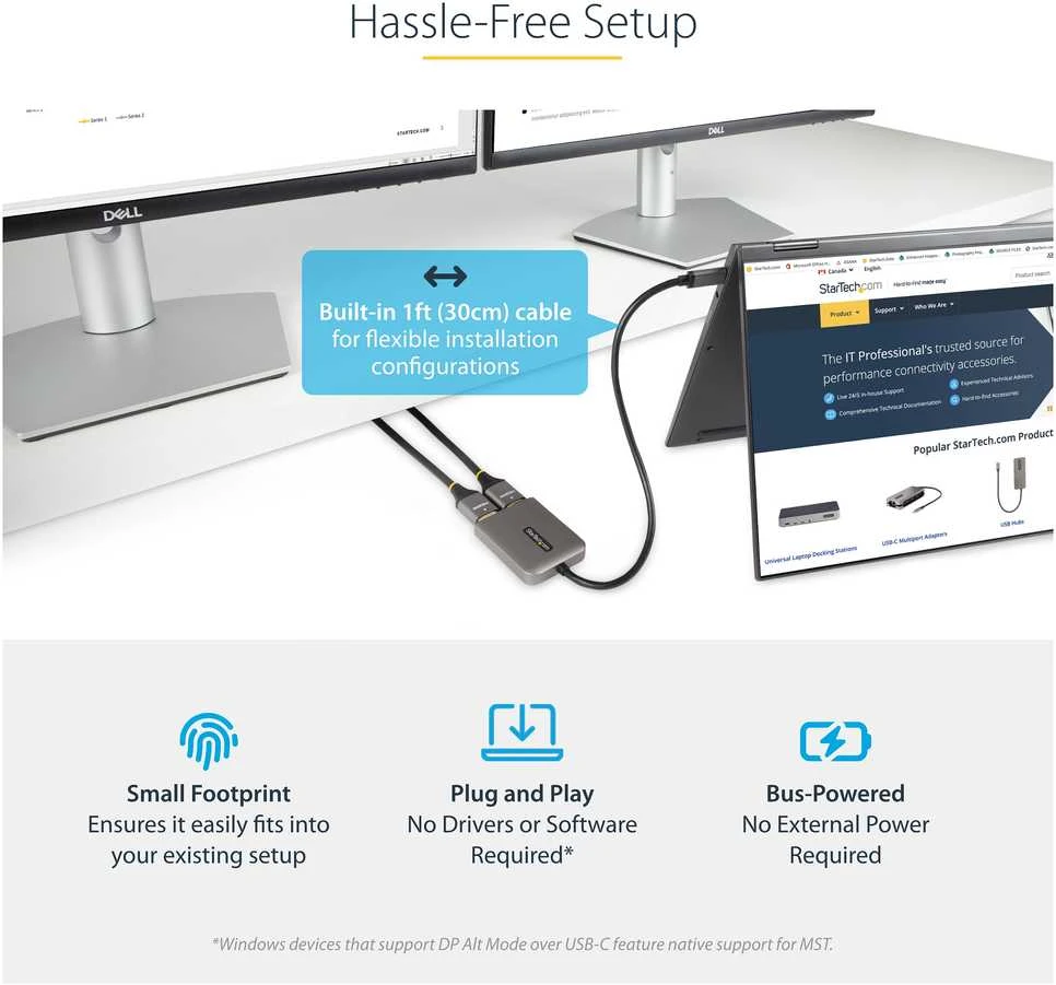 USB adapteris StarTech MST14CD122HD išorinės grafikos kortelės usb 3840 x 2160 px Juodas, Pilka