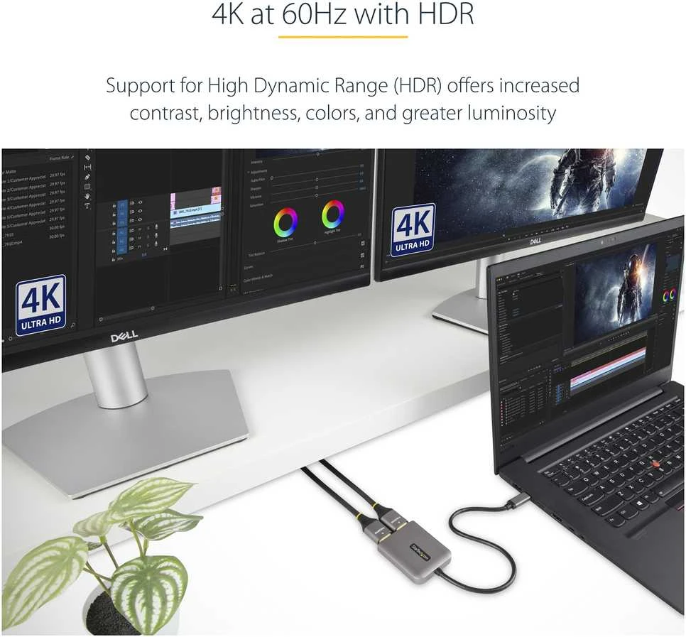 USB adapteris StarTech MST14CD122HD išorinės grafikos kortelės usb 3840 x 2160 px Juodas, Pilka