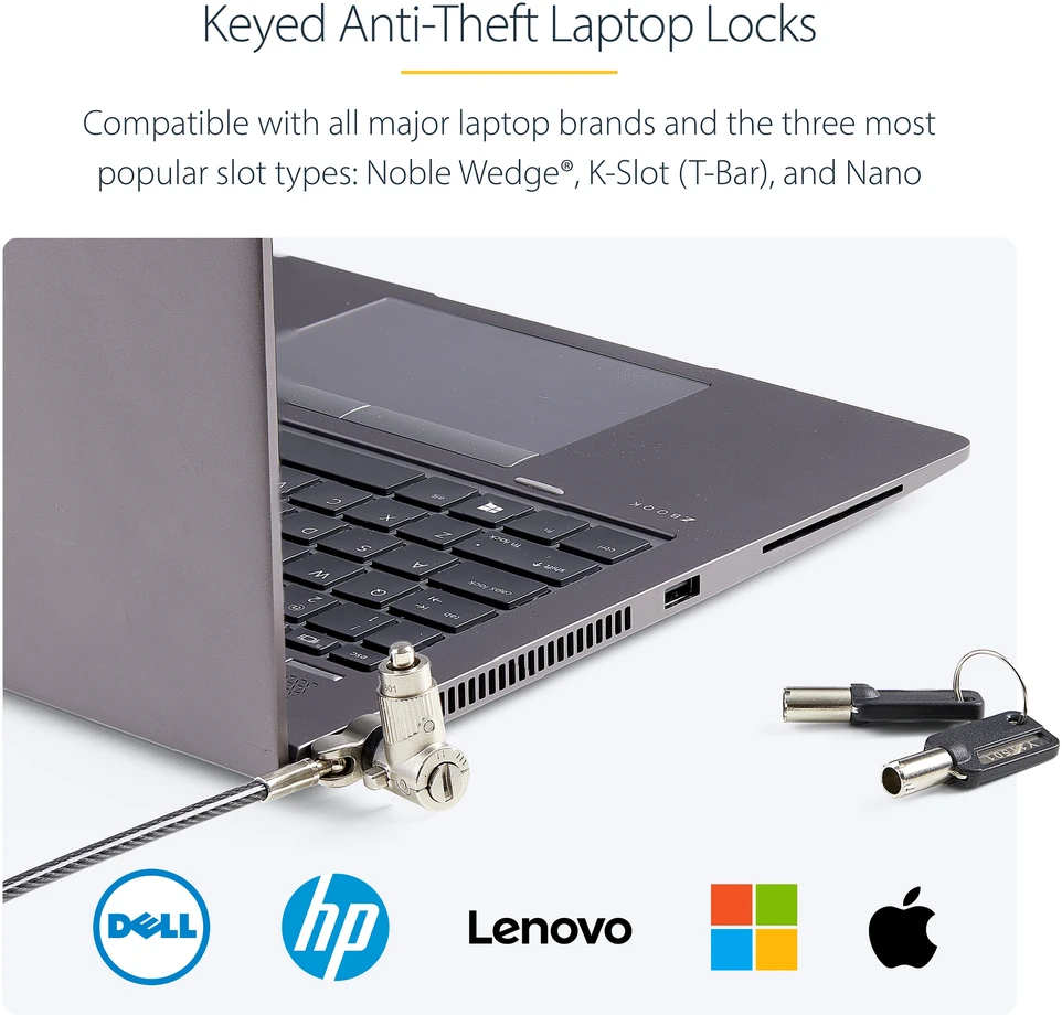 Laikiklis Startechcom StarTech apsauginis kabelis 2 m (UNIVMK25-LAPTOP-LOCK)