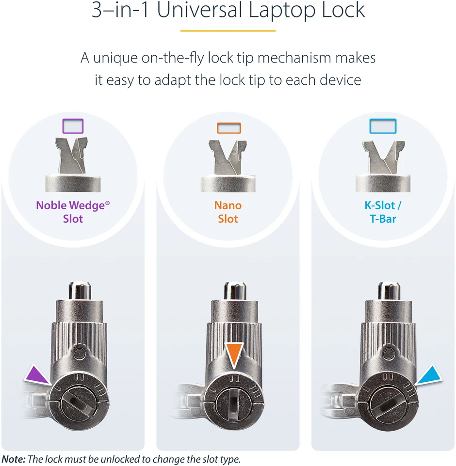 Laikiklis Startechcom StarTech apsauginis kabelis 2 m (UNIVMK25-LAPTOP-LOCK)