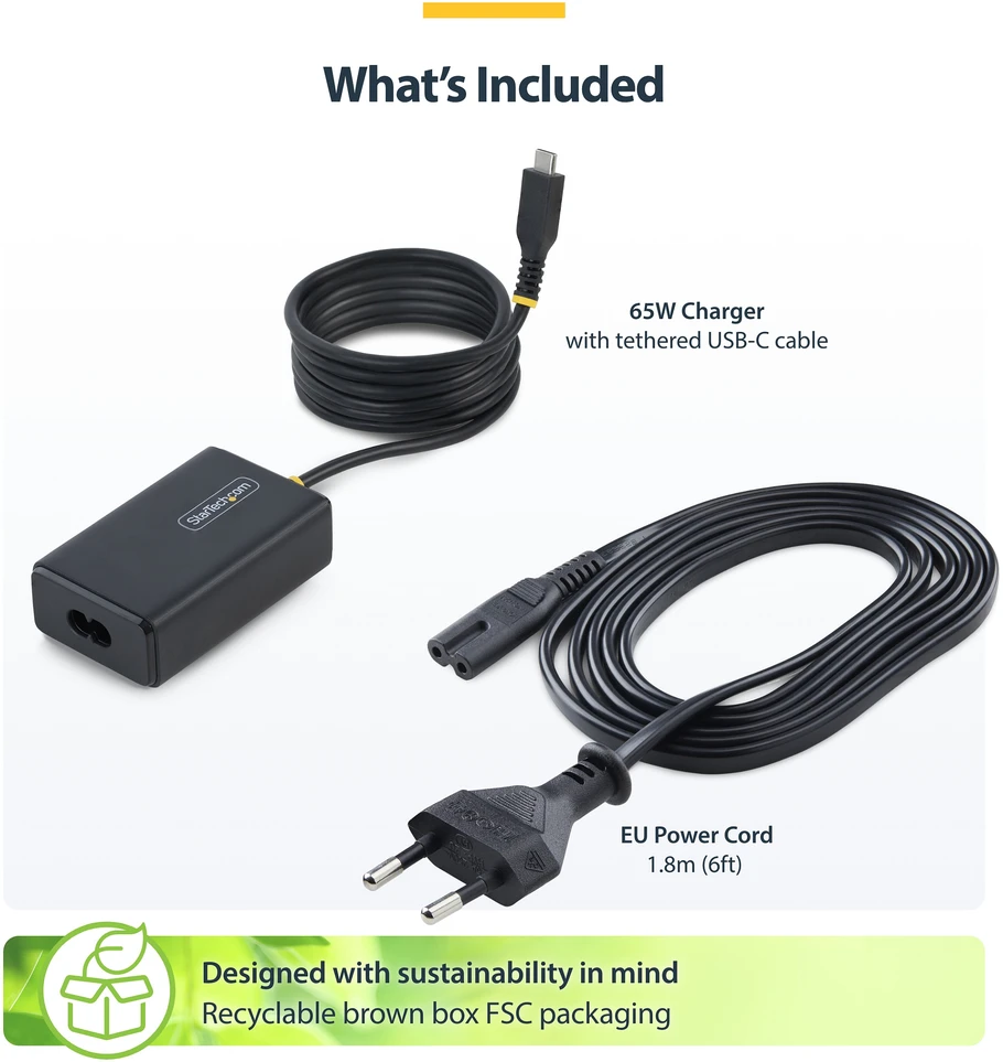 StarTech 65W USB-C LAPTOP CHARGER - .